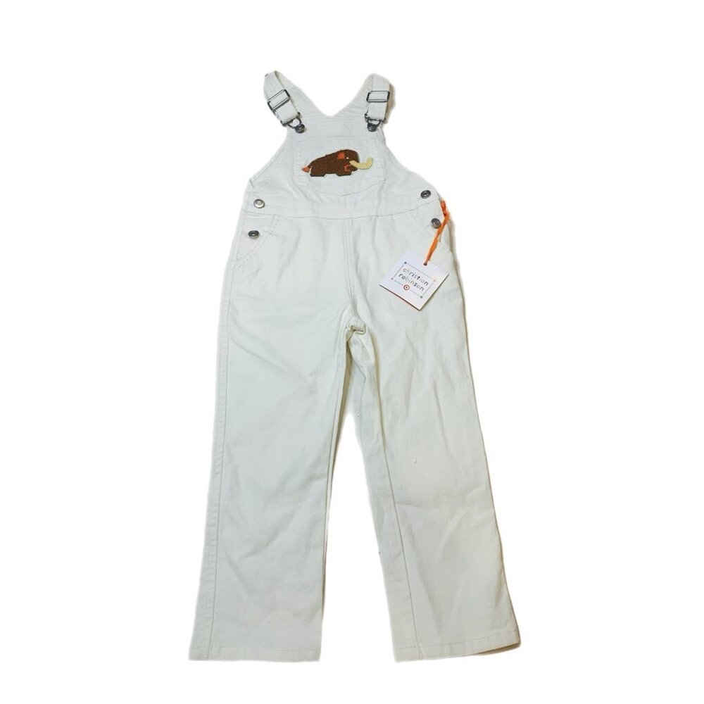 NWT Christian Robinson Cream Woolly Mammoth Overalls 4T